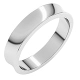 14K White 4 mm Lightweight Concave Band Size 10