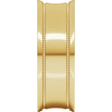14K Yellow 7 mm Milgrain Stepped-Edge Concave Band