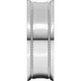 Continuum Sterling Silver 7 mm Milgrain Stepped-Edge Concave Band Size 9.5