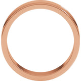 14K Rose 6 mm Concave Light Band Size 6.5