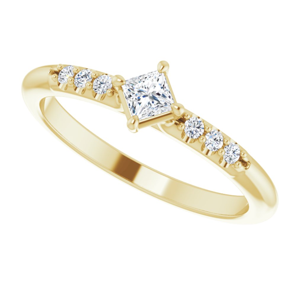 14K Yellow Gold 1/4 CTW Natural Diamond Stackable Ring