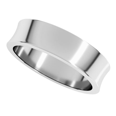 14K White 5 mm Lightweight Concave Band Size 10.5