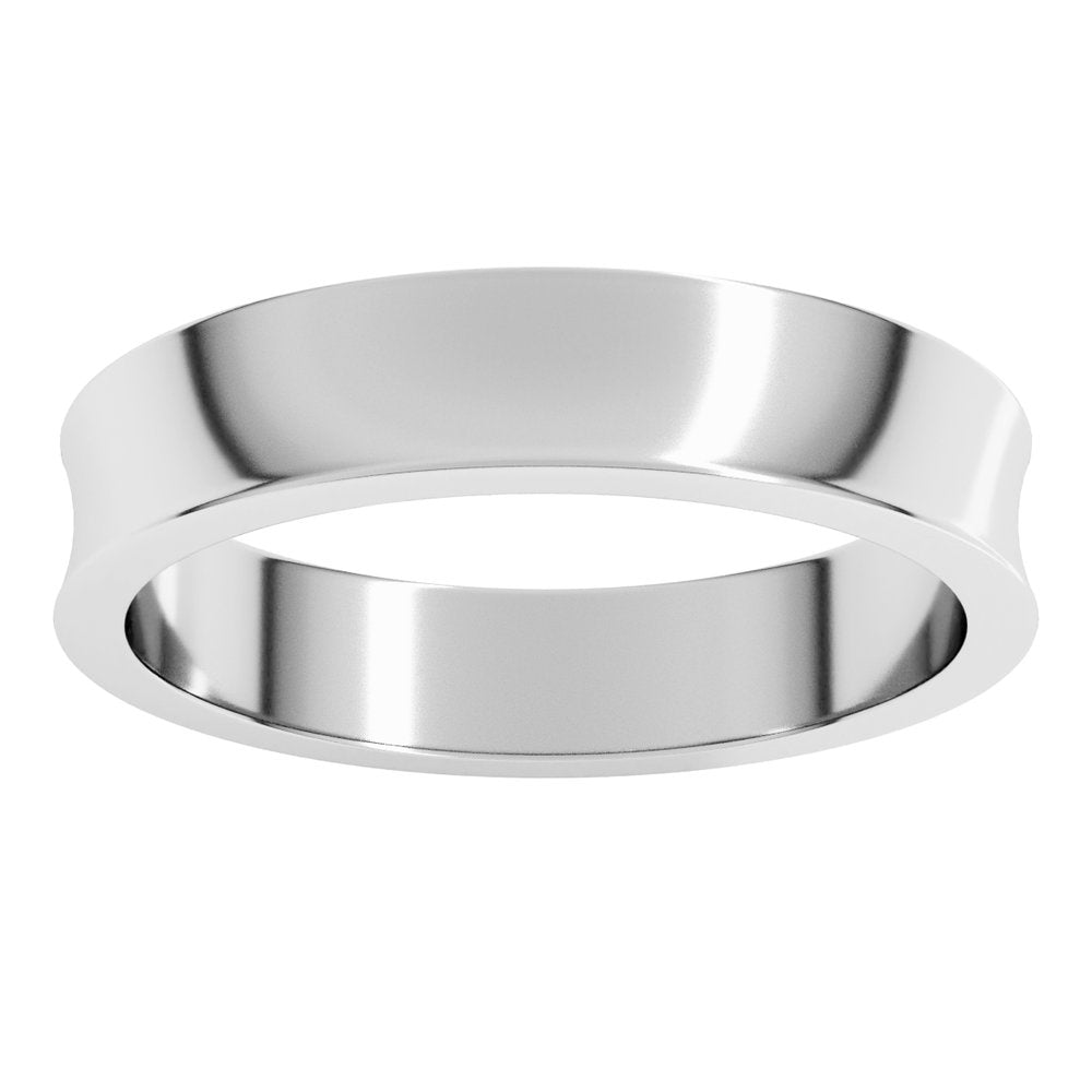 14K White 4 mm Lightweight Concave Band Size 10