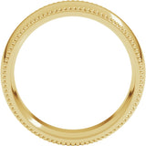 14K Yellow 7 mm Beaded Comfort-Fit Half Round Band Size 5