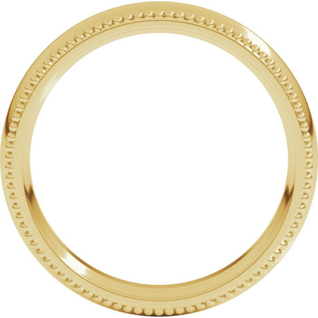 14K Yellow Gold 4 mm Beaded Comfort-Fit Half Round Band Size 5.5