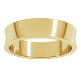 14K Yellow 5 mm Lightweight Concave Band Size 8