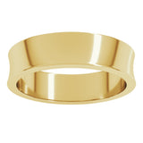 10K Yellow 5 mm Lightweight Concave Band Size 6.5