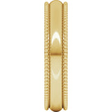 10K Yellow 4 mm Beaded Comfort-Fit Half Round Band Size 4.5