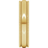 10K Yellow Gold 4 mm Beaded Comfort-Fit Half Round Band Size 4.5