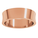 14K Rose 6 mm Concave Light Band Size 6.5