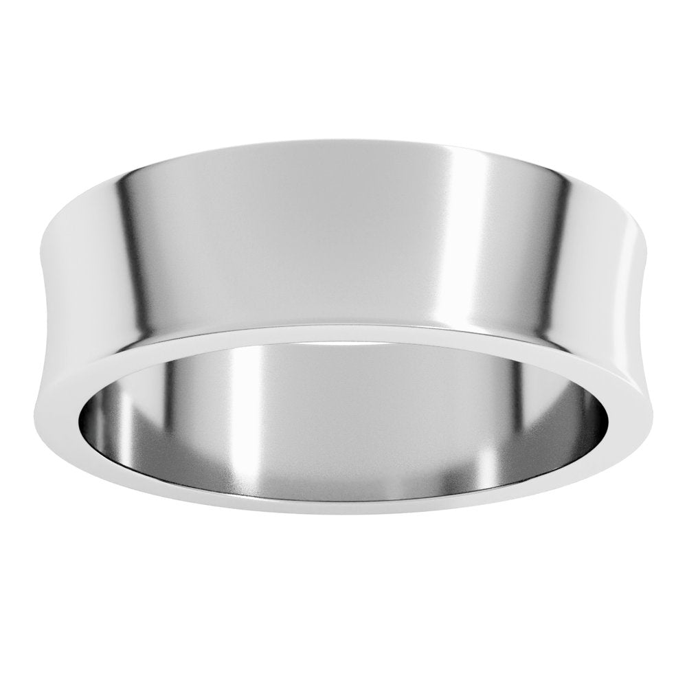 10K White 6 mm Lightweight Concave Band Size 8.5