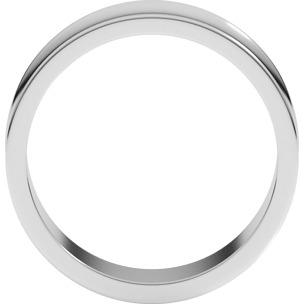 14K White 7 mm Lightweight Concave Band Size 6.5