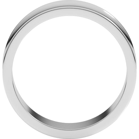 14K White 7 mm Lightweight Concave Band Size 6.5