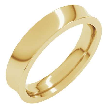 14K Yellow Gold 4 mm Comfort-Fit Concave Band Size 7.5