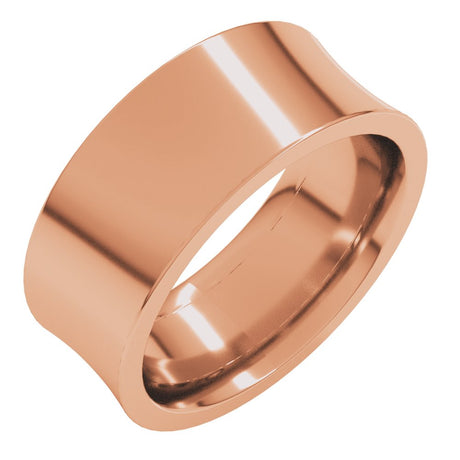 14K Rose 8 mm Comfort-Fit Concave Band Size 7