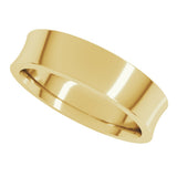 14K Yellow Gold 5 mm Comfort-Fit Concave Band Size 11