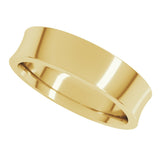 14K Yellow 5 mm Comfort-Fit Concave Band Size 11