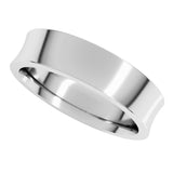 14K White 5 mm Comfort-Fit Concave Band Size 8.5