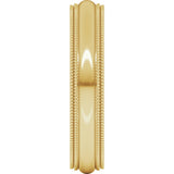10K Yellow Gold 4 mm Double Milgrain Comfort-Fit Half Round Band Size 6.5