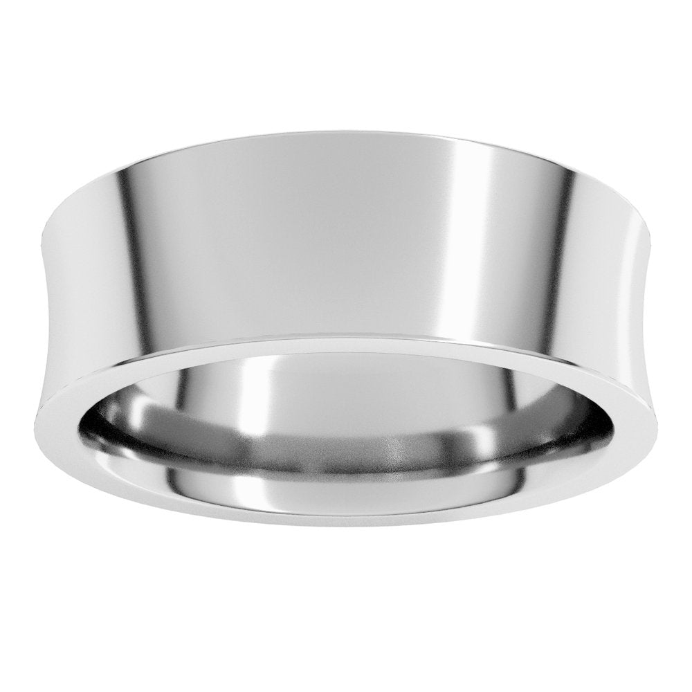 14K White 7 mm Comfort-Fit Concave Band Size 11.5