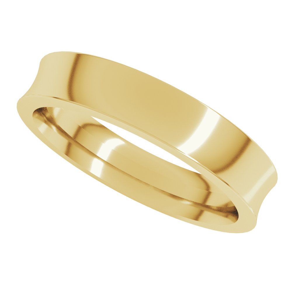 10K Yellow 4 mm Comfort-Fit Concave Band Size 7