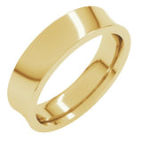 14K Yellow Gold 5 mm Comfort-Fit Concave Band Size 11