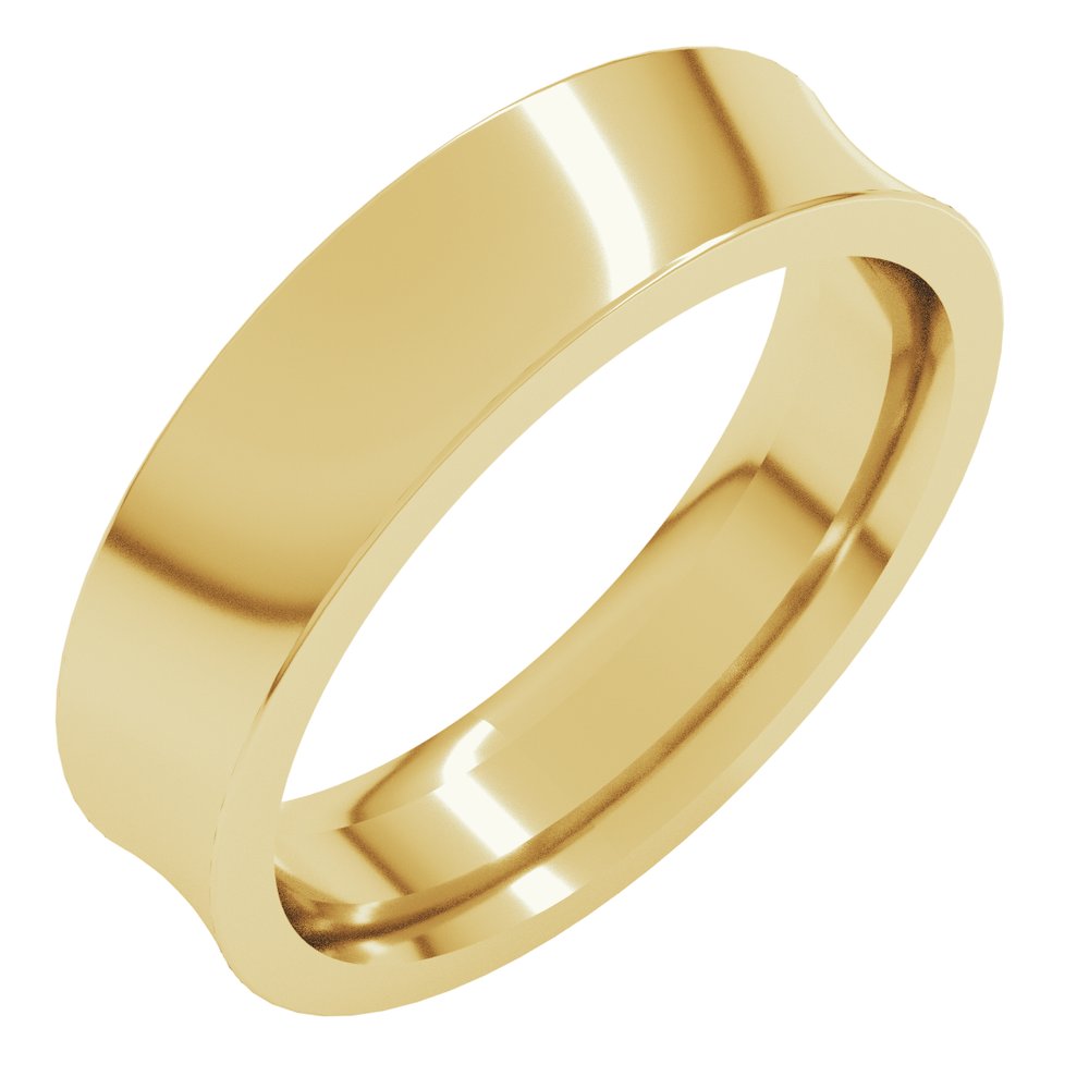 14K Yellow Gold 5 mm Comfort-Fit Concave Band Size 11