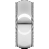 14K White Gold 8 mm Double Milgrain Comfort-Fit Half Round Band Size 9.5