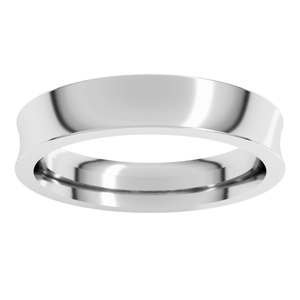 Platinum 4 mm Comfort-Fit Concave Band Size 8