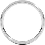 Sterling Silver 4 mm Double Milgrain Comfort-Fit Half Round Band Size 11