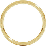 10K Yellow Gold 4 mm Double Milgrain Comfort-Fit Half Round Band Size 6.5