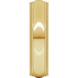 14K Yellow 5 mm Double Milgrain Comfort-Fit Half Round Band
