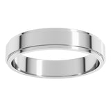 Sterling Silver 4 mm Stepped-Edge Flat Band Size 10