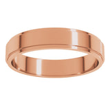 10K Rose Gold 4 mm Stepped-Edge Flat Band Size 9