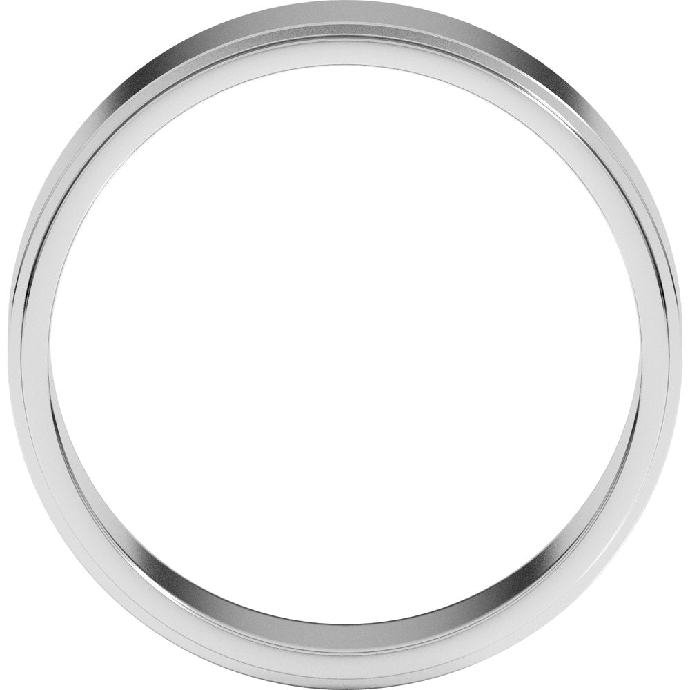 10K White Gold 6 mm Stepped-Edge Flat Band Size 8