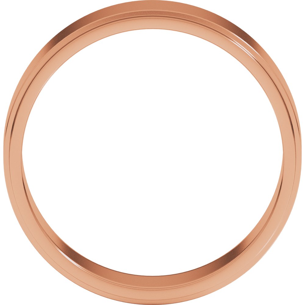 14K Rose Gold 6 mm Stepped-Edge Flat Band Size 11