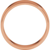 14K Rose Gold 6 mm Stepped-Edge Flat Band Size 11