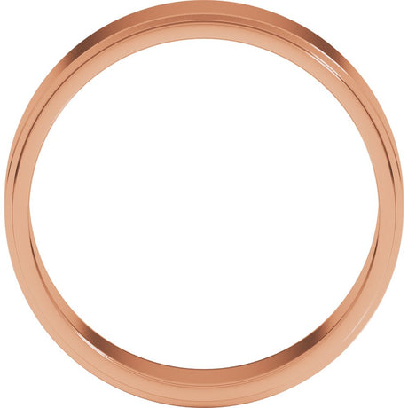 14K Rose 6 mm Stepped-Edge Flat Band Size 9