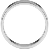 Sterling Silver 6 mm Stepped-Edge Flat Band