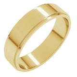 14K Yellow 5 mm Stepped-Edge Flat Band Size 7