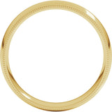 14K Yellow 5 mm Double Milgrain Comfort-Fit Half Round Band