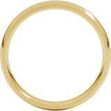 14K Yellow Gold 5 mm Double Milgrain Comfort-Fit Half Round Band Size 9