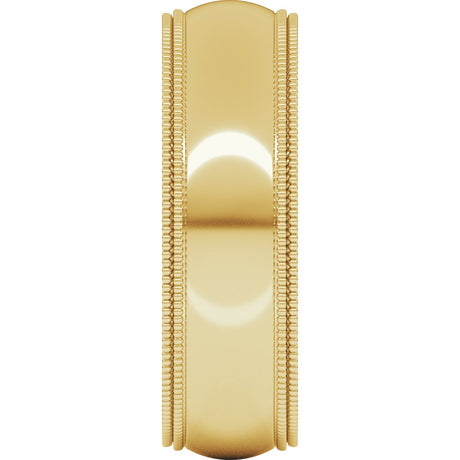 18K Yellow 6 mm Double Milgrain Comfort-Fit Half Round Band