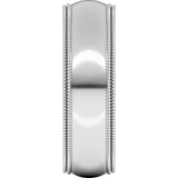 10K White Gold 6 mm Double Milgrain Comfort-Fit Half Round Band Size 10.5