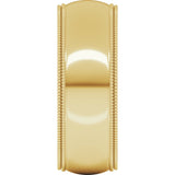 14K Yellow 7 mm Double Milgrain Comfort-Fit Half Round Band