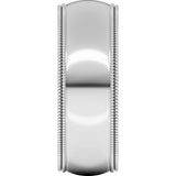 14K White Gold 7 mm Double Milgrain Comfort-Fit Half Round Band Size 9.5