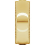 14K Yellow Gold 7 mm Double Milgrain Comfort-Fit Half Round Band Size 9.5