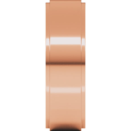 14K Rose Gold 6 mm Stepped-Edge Flat Band Size 11