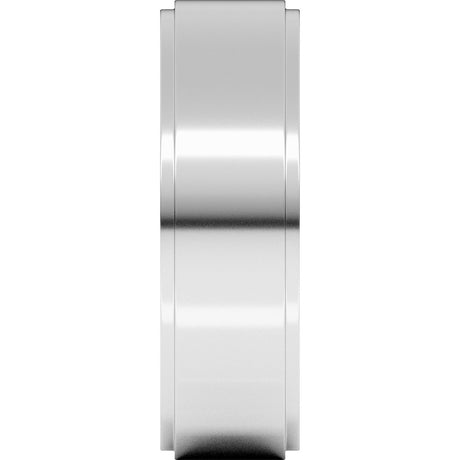 Sterling Silver 6 mm Stepped-Edge Flat Band Size 10