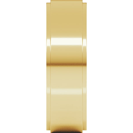 14K Yellow Gold 6 mm Stepped-Edge Flat Band Size 7